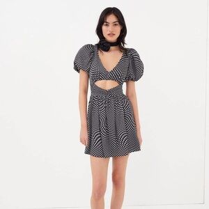 NWT For Love & Lemons Anya Puff Sleeve Mini Dress, size small.